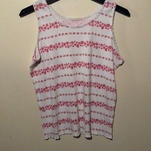 White tank top with floral design